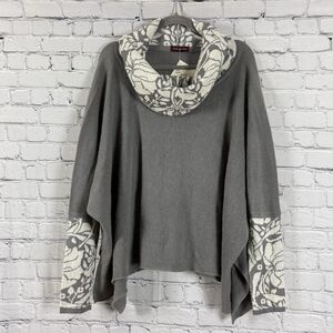 NEW Tom Gutie Baby Alpaca Poncho Yovana Flores Turtleneck Sweater Gray Women S